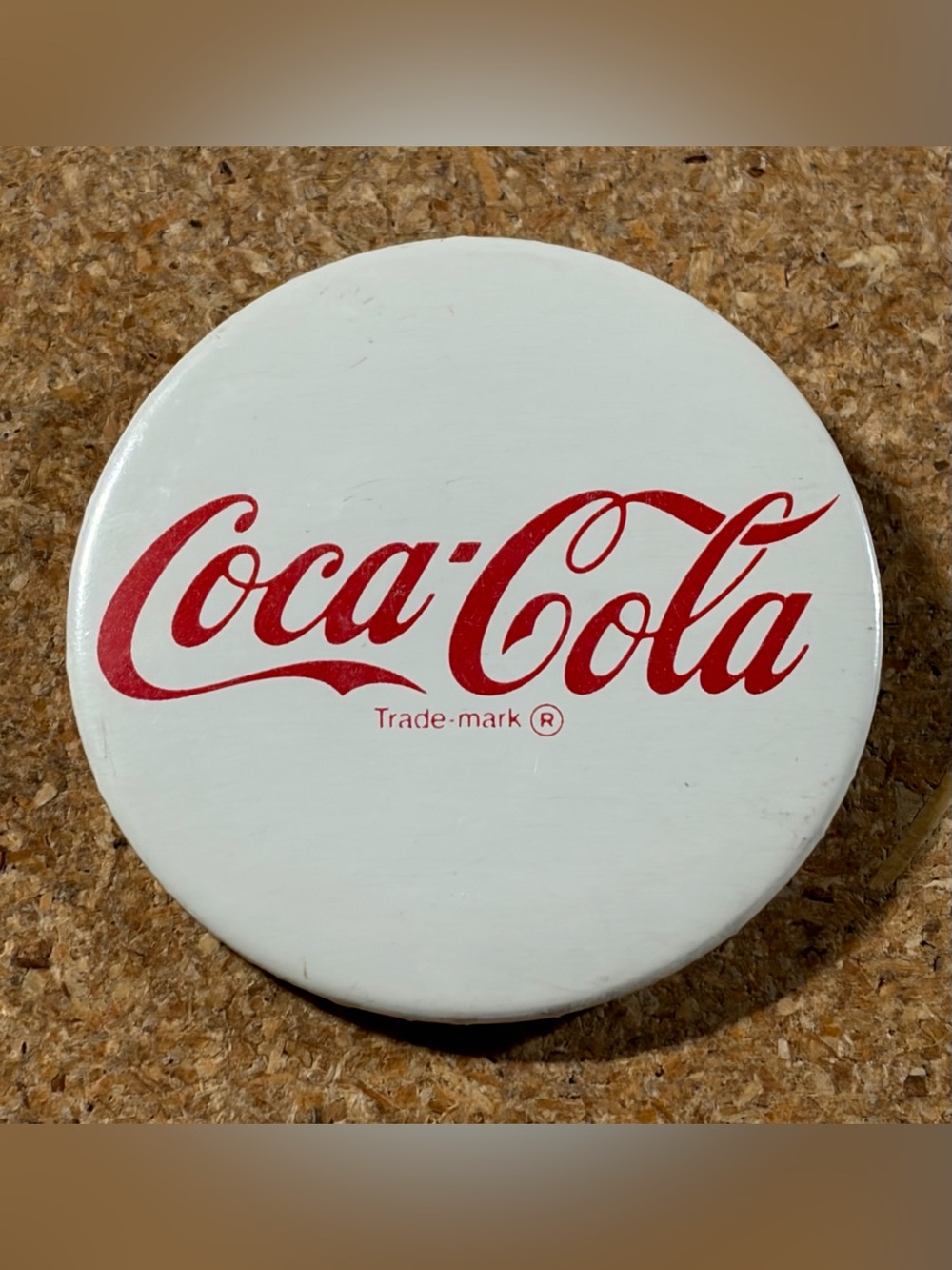 Vintage Coca-Cola Red White Pinback Button Classic Logo Soda Collectible
